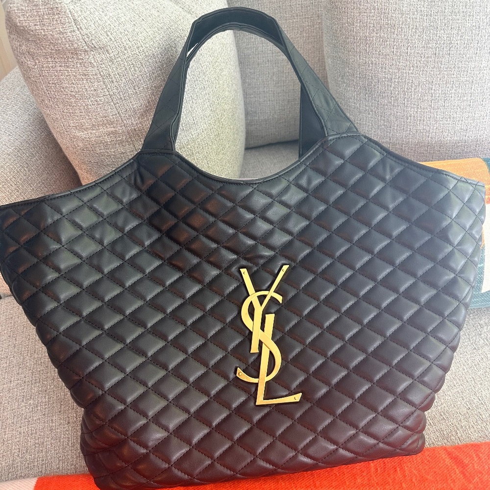 Black quilted YSL handbag